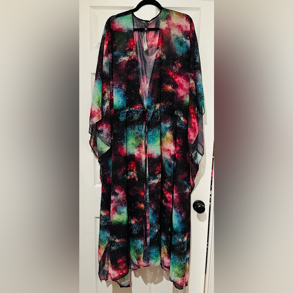Torrid NWT size 3/4 Vibrant Multicolor Galaxy Kaftan
